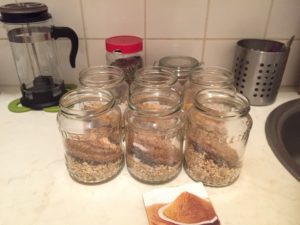 Bulk breakfast tip trick 3: Nuts, Chia seeds, Flax seeds, Cinammon